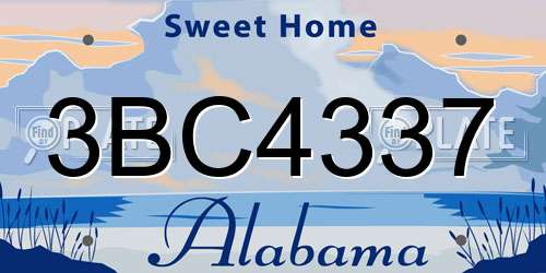 3BC4337 Alabama License Plate