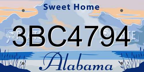 3BC4794 Alabama License Plate