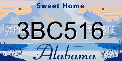 3BC516 Alabama License Plate