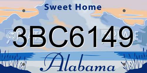 3BC6149 Alabama License Plate