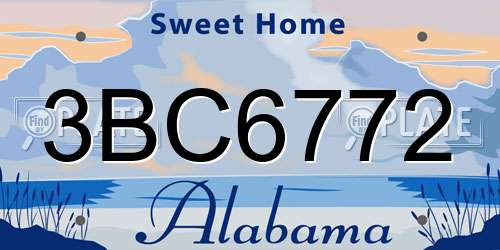 3BC6772 Alabama License Plate