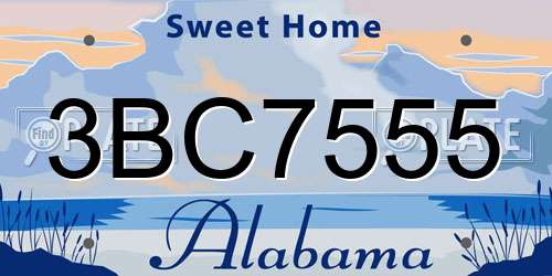 3BC7555 Alabama License Plate