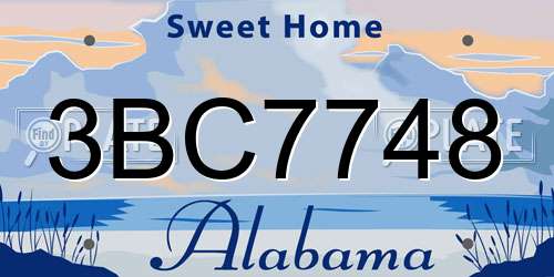 3BC7748 Alabama License Plate