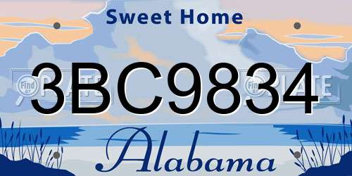 3BC9834 Alabama License Plate