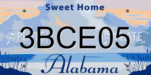 3BCE05 Alabama License Plate