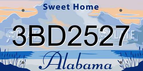 3BD2527 Alabama License Plate