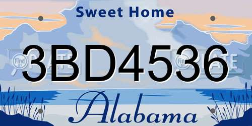 3BD4536 Alabama License Plate