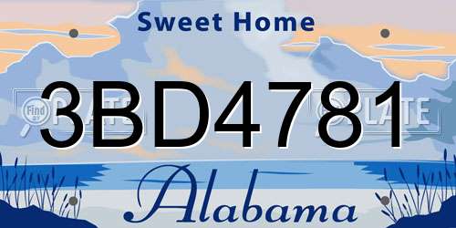 3BD4781 Alabama License Plate