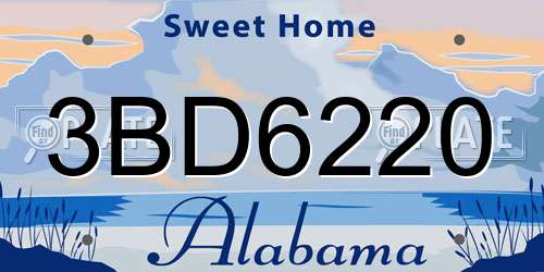 3BD6220 Alabama License Plate