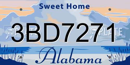 3BD7271 Alabama License Plate