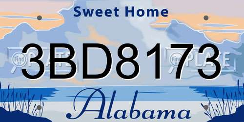 3BD8173 Alabama License Plate