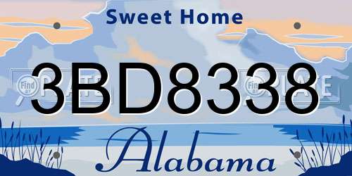 3BD8338 Alabama License Plate