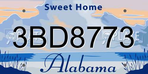 3BD8773 Alabama License Plate
