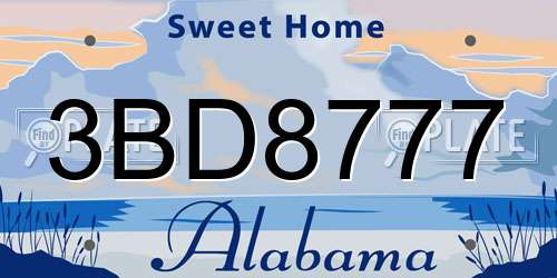 3BD8777 Alabama License Plate