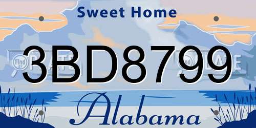 3BD8799 Alabama License Plate