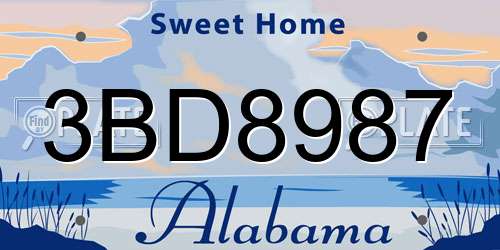 3BD8987 Alabama License Plate