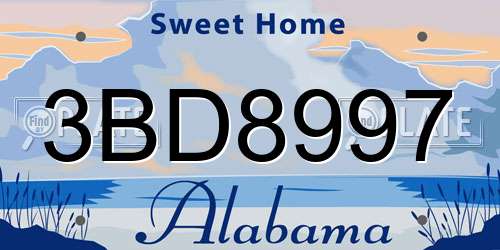 3BD8997 Alabama License Plate