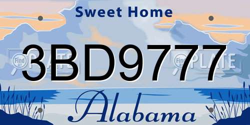 3BD9777 Alabama License Plate