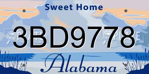 3BD9778 Alabama License Plate