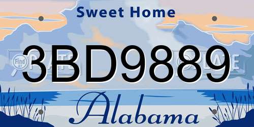 3BD9889 Alabama License Plate