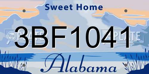 3BF1041 Alabama License Plate