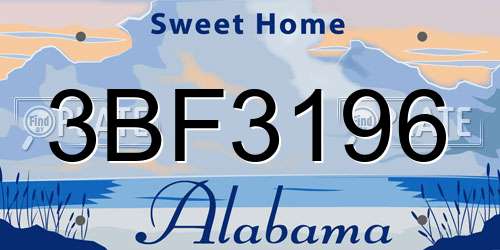 3BF3196 Alabama License Plate