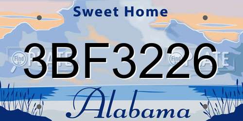 3BF3226 Alabama License Plate