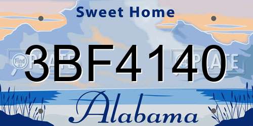 3BF4140 Alabama License Plate