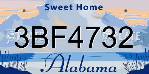 3BF4732 Alabama License Plate