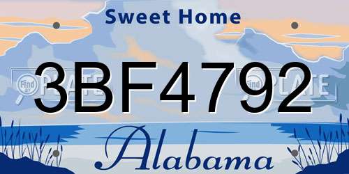 3BF4792 Alabama License Plate
