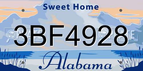 3BF4928 Alabama License Plate