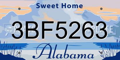 3BF5263 Alabama License Plate