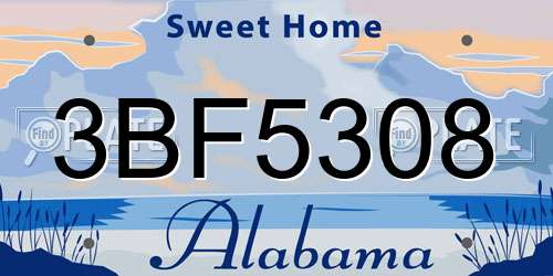 3BF5308 Alabama License Plate
