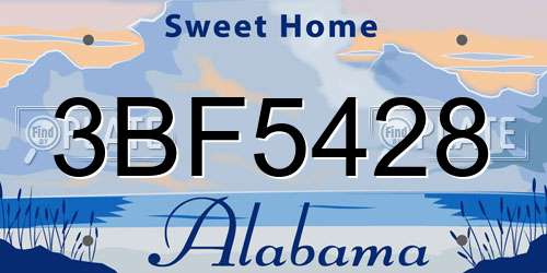 3BF5428 Alabama License Plate