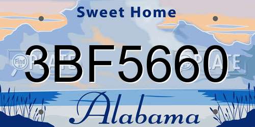3BF5660 Alabama License Plate