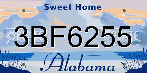 3BF6255 Alabama License Plate