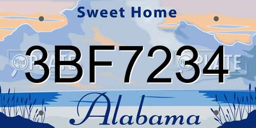 3BF7234 Alabama License Plate
