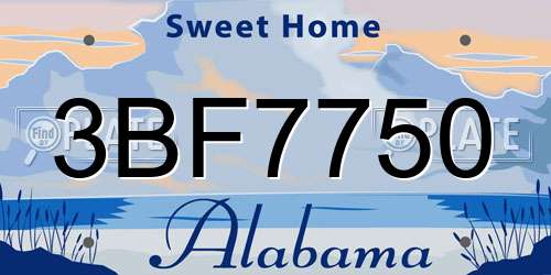 3BF7750 Alabama License Plate