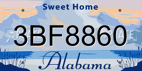 3BF8860 Alabama License Plate