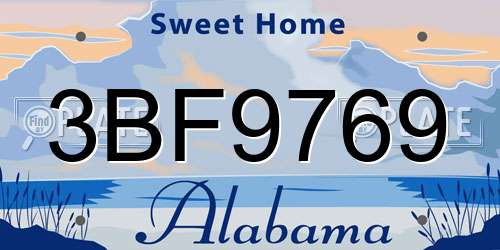 3BF9769 Alabama License Plate