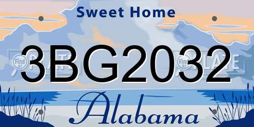 3BG2032 Alabama License Plate