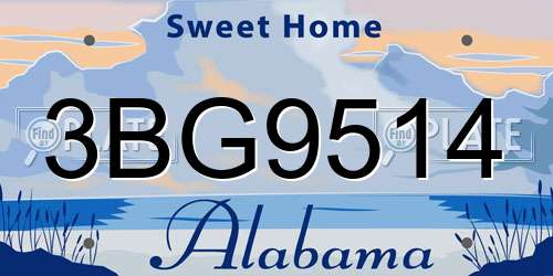3BG9514 Alabama License Plate
