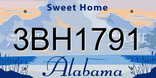 3BH1791 Alabama License Plate