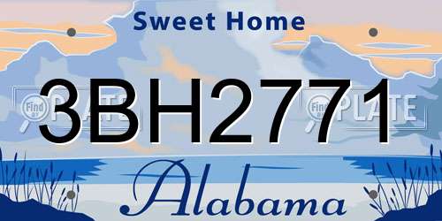 3BH2771 Alabama License Plate