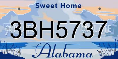 3BH5737 Alabama License Plate