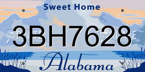 3BH7628 Alabama License Plate