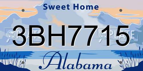 3BH7715 Alabama License Plate