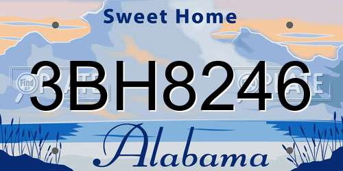 3BH8246 Alabama License Plate