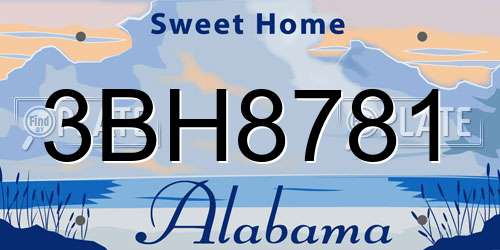 3BH8781 Alabama License Plate