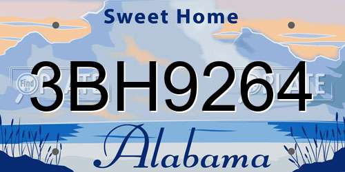 3BH9264 Alabama License Plate